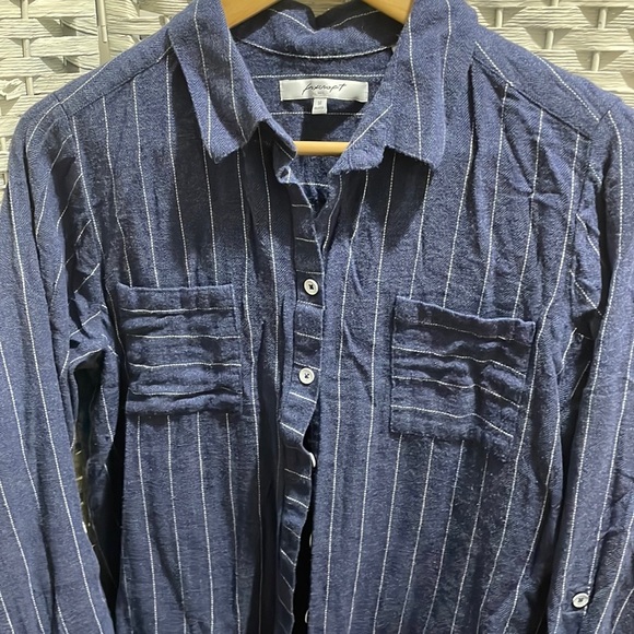 Foxcroft flannel striped shirt women’s - Picture 3 of 5